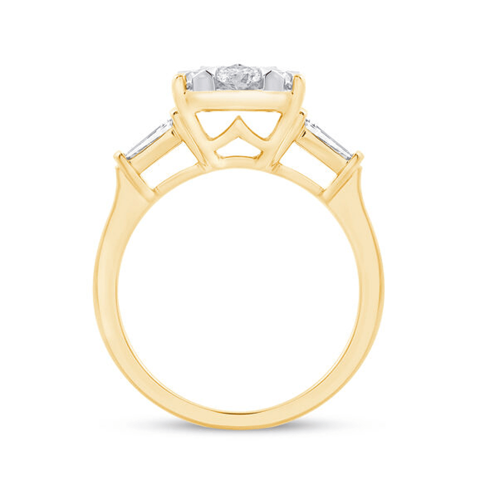 Oval Shaped Ring with 1.00ct of Diamonds in 9ct Yellow Gold Bevilles Jewellers 