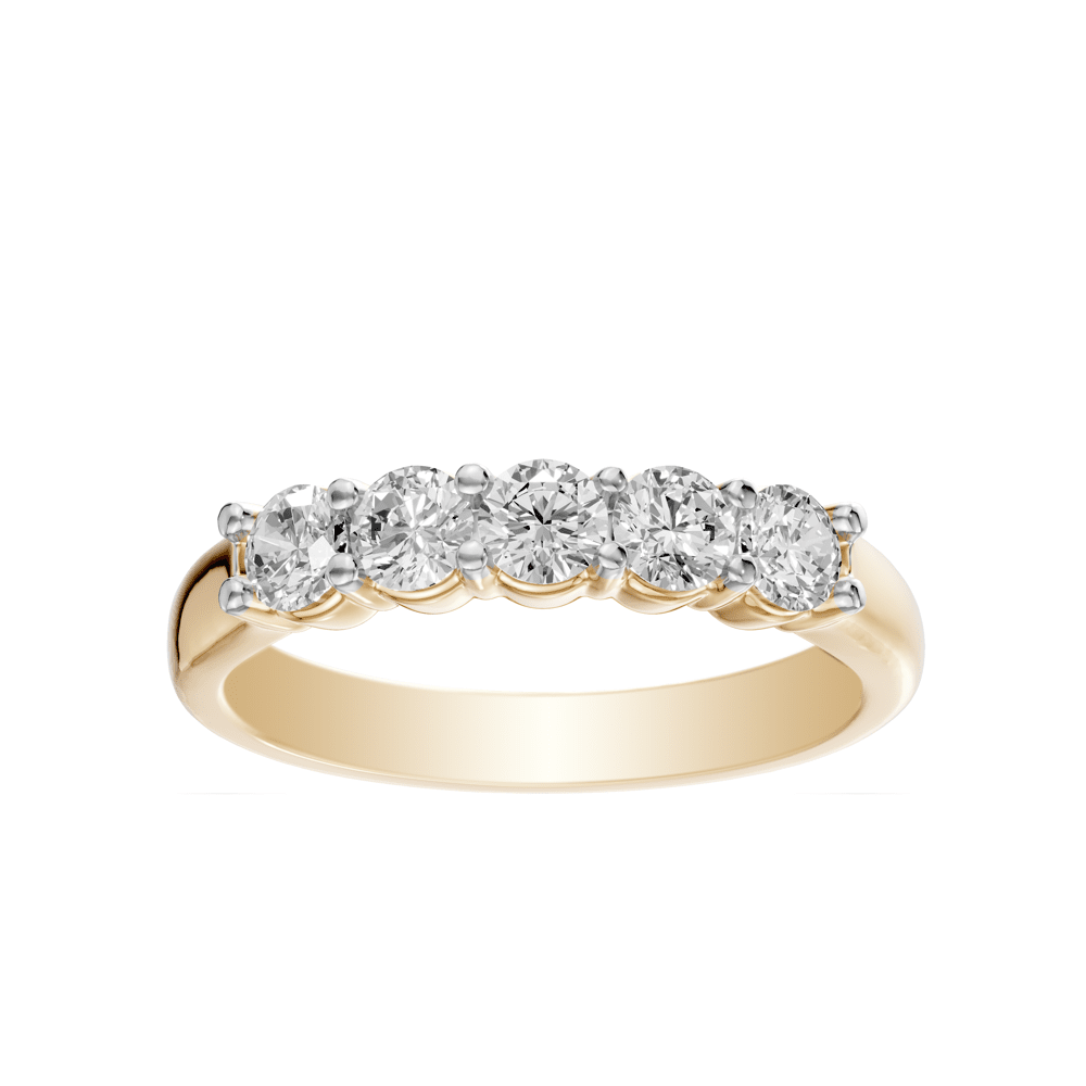 5 Stone Ring with 3/4ct of Diamonds in 9ct Yellow Gold Bevilles Jewellers 