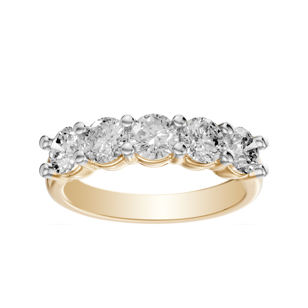 5 Stone Ring with 1.50ct of Diamonds in 9ct Yellow Gold Bevilles Jewellers 