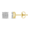 Composite Stud Earrings with 1/5ct of Diamonds in 9ct Yellow Gold Bevilles Jewellers 