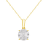 Round Illusion Necklace with 0.09ct TDW of Diamonds in 9kt Yellow Gold Pendants Bevilles 