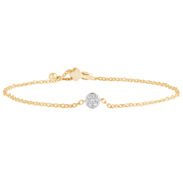 Single Station Bracelet With 0.10ct of Diamonds in 9ct Yellow Gold Bevilles Jewellers 