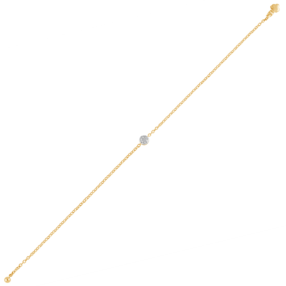 Single Station Bracelet With 0.10ct of Diamonds in 9ct Yellow Gold Bevilles Jewellers 