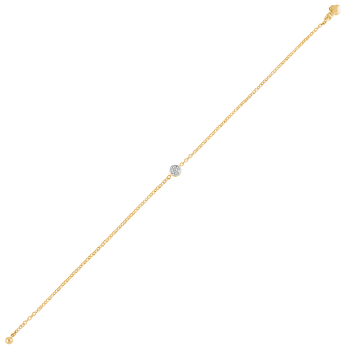 Single Station Bracelet With 0.10ct of Diamonds in 9ct Yellow Gold Bevilles Jewellers 