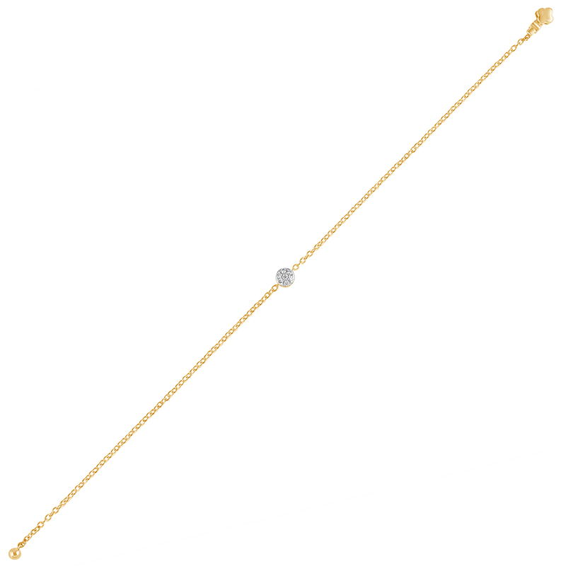 Single Station Bracelet With 0.10ct of Diamonds in 9ct Yellow Gold Bevilles Jewellers 