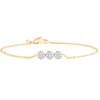 Three Station Bracelet With 0.30ct of Diamonds in 9ct Yellow Gold Bevilles Jewellers 