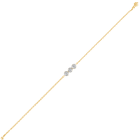 Three Station Bracelet With 0.30ct of Diamonds in 9ct Yellow Gold Bevilles Jewellers 