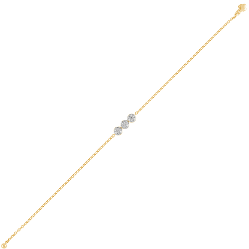 Three Station Bracelet With 0.30ct of Diamonds in 9ct Yellow Gold Bevilles Jewellers 