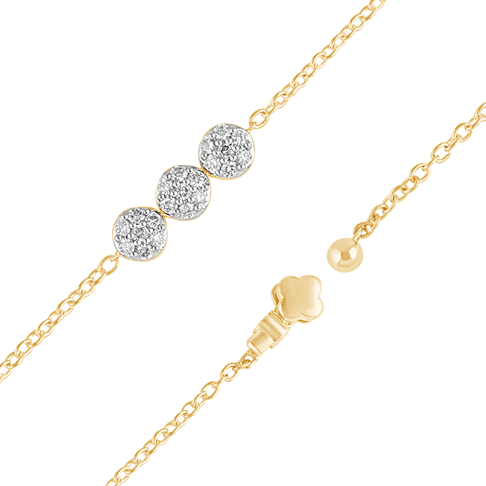 18cm Three Station Bracelet With 0.30tw of Diamonds in 9kt Yellow Gold Bracelets Bevilles 