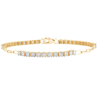 18cm Paperclip Tennis Bracelet with 0.35tw of Diamonds in 9kt Yellow Gold Bracelets Bevilles 