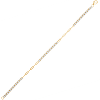 Paperclip Tennis Bracelet with 0.35ct of Diamonds in 9ct Yellow Gold Bevilles Jewellers 