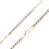 Paperclip Tennis Bracelet with 0.35ct of Diamonds in 9ct Yellow Gold Bevilles Jewellers 