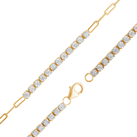 Paperclip Tennis Bracelet with 0.35ct of Diamonds in 9ct Yellow Gold Bevilles Jewellers 