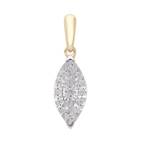 Diamond Set Marquise Necklace in 9ct Yellow Gold Bevilles Jewellers 