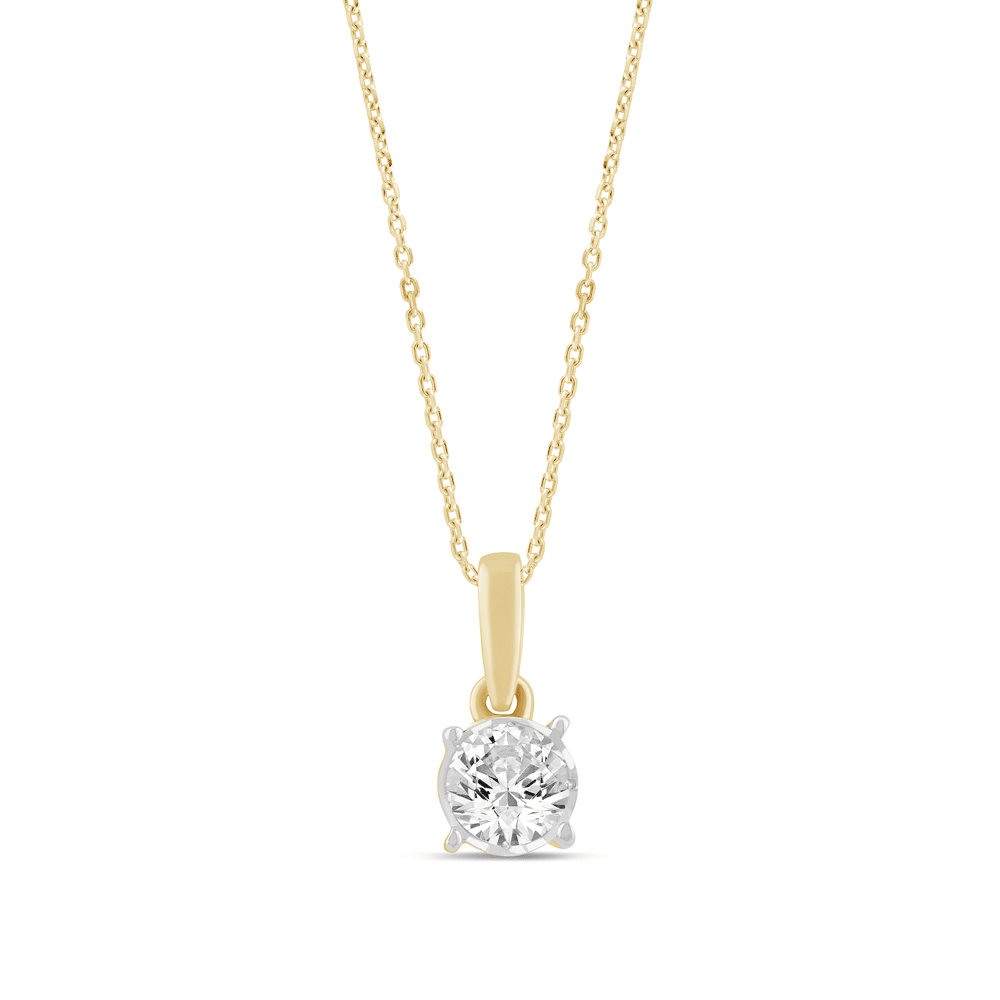 45cm 0.15ct Diamond Solitaire Miracle Necklace in 9kt Yellow Gold Pendants Bevilles 