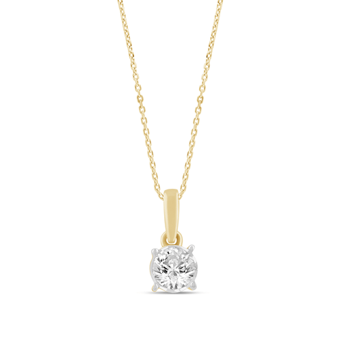 0.15ct Diamond Solitaire Miracle Necklace in 9ct Yellow Gold Bevilles Jewellers 