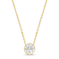 0.20ct Diamond Solitaire Bezel 45cm Necklace in 9kt Yellow Gold Pendants Bevilles 