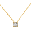 Diamond Set Bezel Cushion Necklace in 9ct Yellow Gold Bevilles Jewellers 