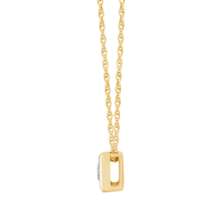 Diamond Set Bezel Cushion Necklace in 9ct Yellow Gold Bevilles Jewellers 