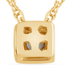 Diamond Set Bezel Cushion Necklace in 9ct Yellow Gold Bevilles Jewellers 