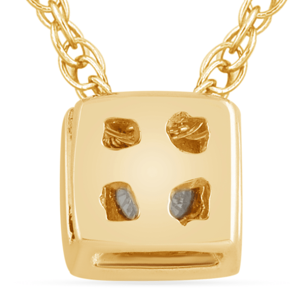 Diamond Set Bezel Cushion Necklace in 9ct Yellow Gold Bevilles Jewellers 