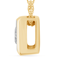45cm Diamond Set Bezel Cushion Necklace in 9kt Yellow Gold Pendants Bevilles 