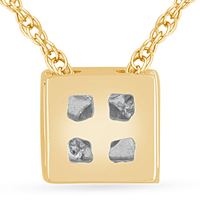 45cm Diamond Set Bezel Cushion Necklace in 9kt Yellow Gold Pendants Bevilles 