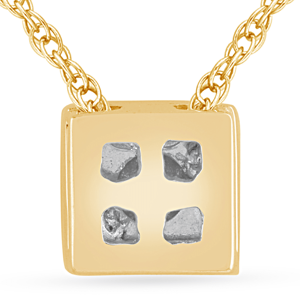 45cm Diamond Set Bezel Cushion Necklace in 9kt Yellow Gold Pendants Bevilles 