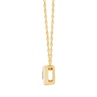 45cm Diamond Set Bezel Cushion Necklace in 9kt Yellow Gold Pendants Bevilles 
