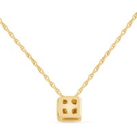 45cm Diamond Set Bezel Cushion Necklace in 9kt Yellow Gold Pendants Bevilles 