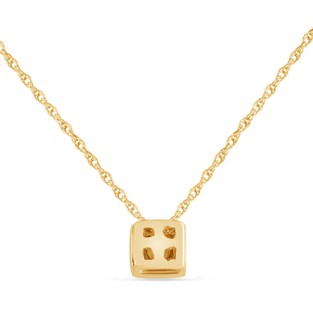 45cm Diamond Set Bezel Cushion Necklace in 9kt Yellow Gold Pendants Bevilles 