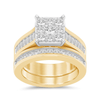 Square Look Ring With 1.75ct of Diamonds in 9ct Yellow Gold Bevilles Jewellers 