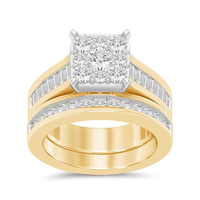 Square Look Ring With 1.75ct of Diamonds in 9ct Yellow Gold Bevilles Jewellers 