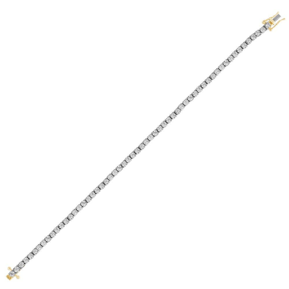 Tennis Bracelet with 1.00ct of Diamonds in 9ct Yellow Gold Bevilles Jewellers 