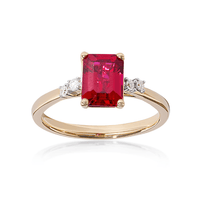 Created Ruby Ring with 0.07tw of Diamonds in 9kt Yellow Gold Rings Bevilles 