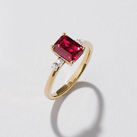 Created Ruby Ring with 0.07tw of Diamonds in 9kt Yellow Gold Rings Bevilles 