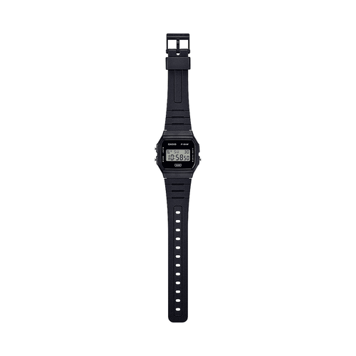 Casio Digital Led Stopwatch AlarmBlack Resin Band F91WB-1A Bevilles Jewellers 