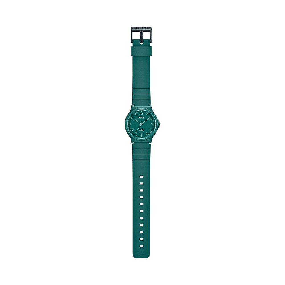 Casio Analogue Water Resistant Green Resin Band MQ24B-3B Bevilles Jewellers 