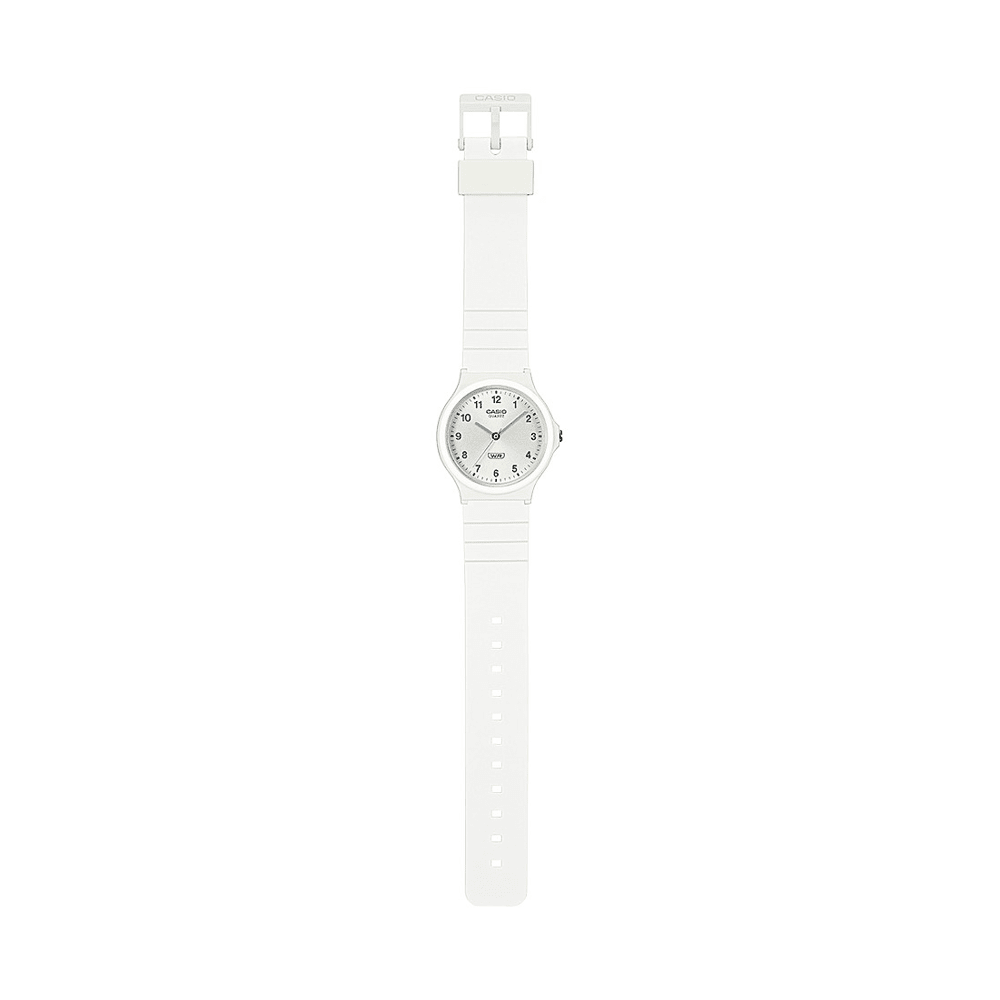 Casio Analogue Water Resistant White Resin Band MQ24B-7B Bevilles Jewellers 