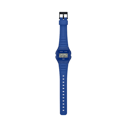 Casio Digital Led Stopwatch AlarmBlue Resin Band F91WB-2A1 Bevilles Jewellers 