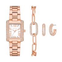 Michael Kors Emery Three-Hand Rose Gold-Tone Stainless Steel Watch, Earrings, and Bracelet Gift Set MK4838SET Watches Michael Kors 