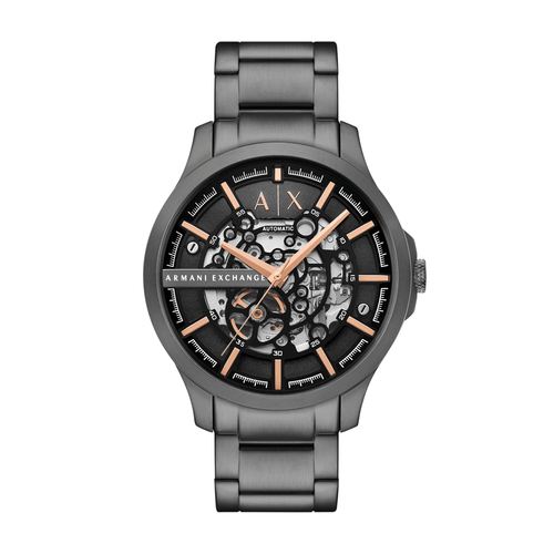 Armani Exchange Automatic Gunmetal Stainless Steel Watch AX2458 Watches Armani Exchange 