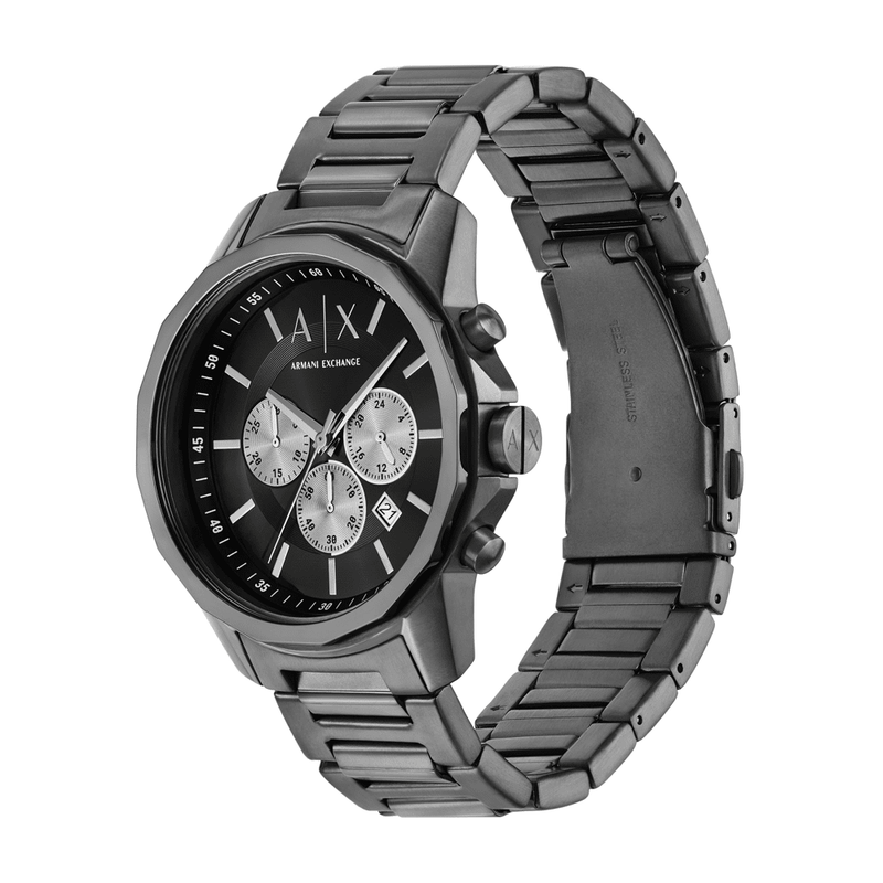 Armani Exchange Chronograph Gunmetal Stainless Steel Watch AX1765 Watches Armani Exchange 