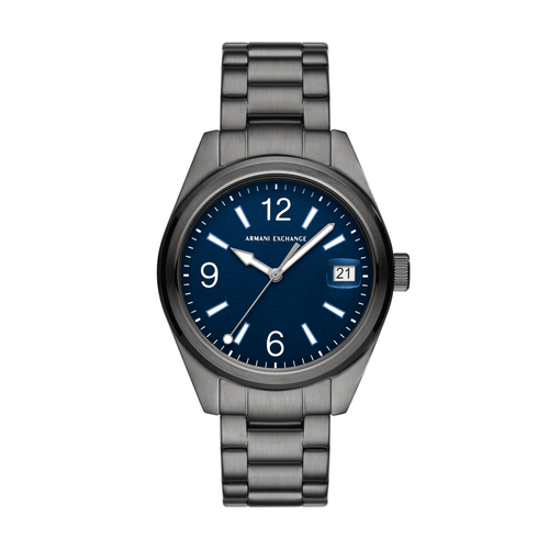 Armani Exchange Three-Hand Date Gunmetal Stainless Steel Watch AX1421 Watches Armani Exchange 