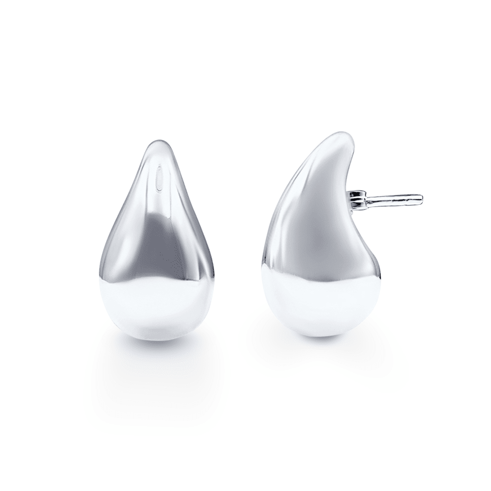 Teardrop Stud Earrings in Sterling Silver Earrings Bevilles 