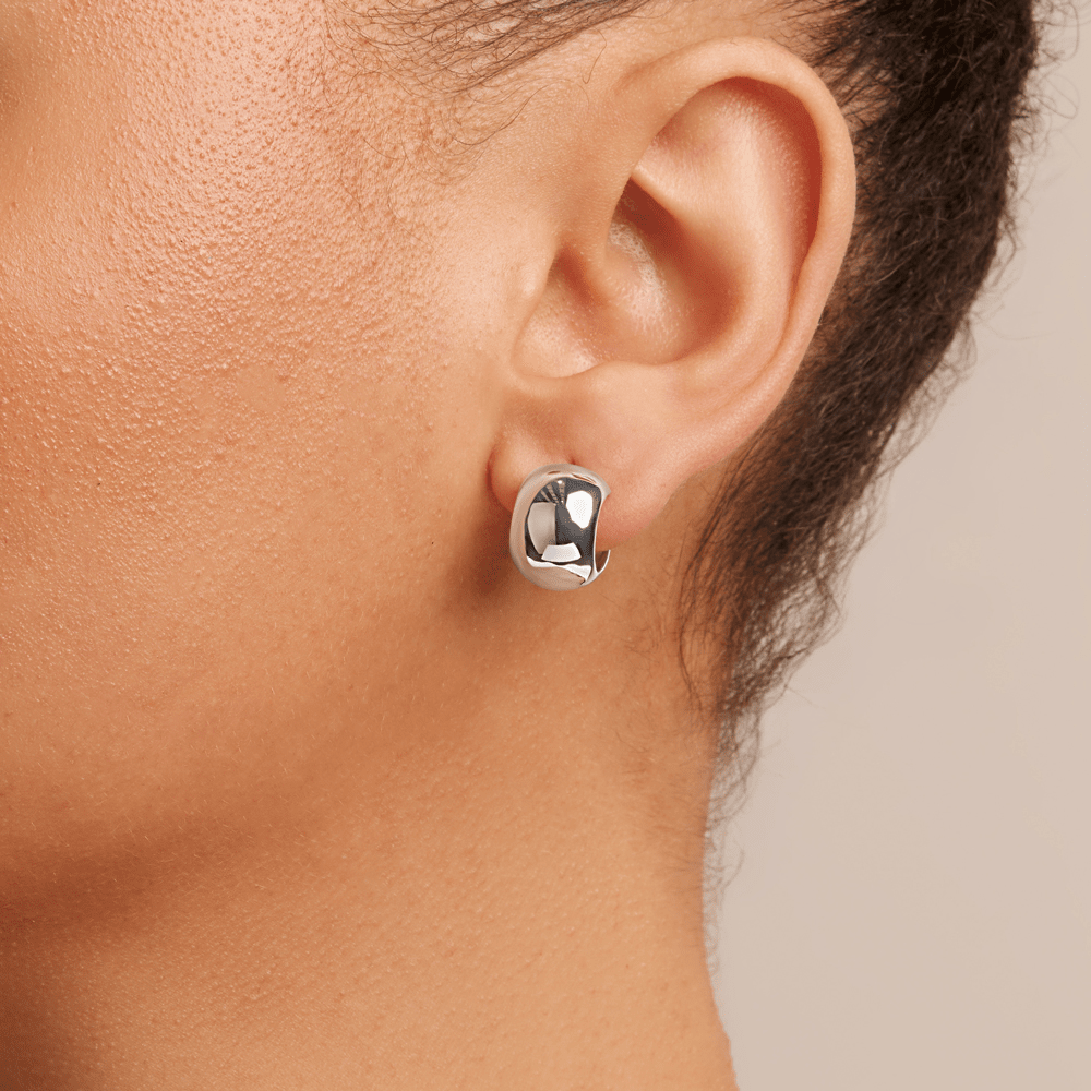 13mm Graduated Hoop Earrings in Sterling Silver Earrings Bevilles 