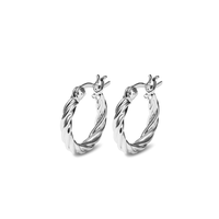 16mm Rope Twist Earrings in Sterling Silver Earrings Bevilles 