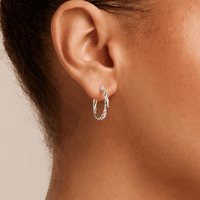 20mm Rope Twist Hoop Earrings in Sterling Silver Earrings Bevilles 