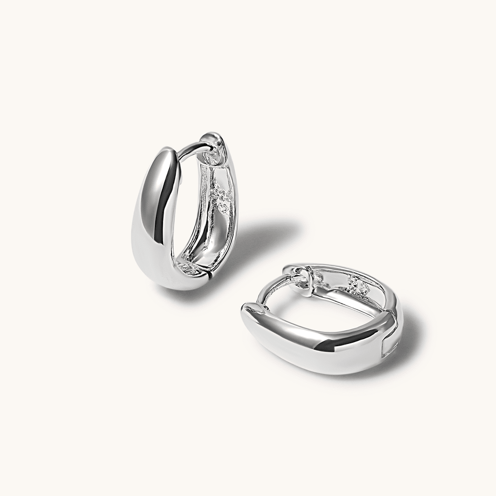 10mm Tapered Huggie Earrings in Sterling Silver Earrings Bevilles 