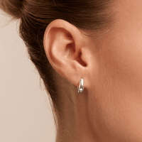 10mm Tapered Huggie Earrings in Sterling Silver Earrings Bevilles 